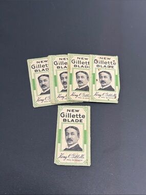 Vintage 1920s King Gillette Double Edge Safety Razor Blade Canada Made  Lot of 5